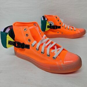 Converse Chuck Taylor All Star Buckle Up Hi Sneakers 169031C Orange Men's Size 9